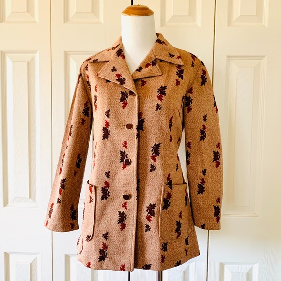 Vintage Tops - VTG Autumn Leaves Blouse/Jacket